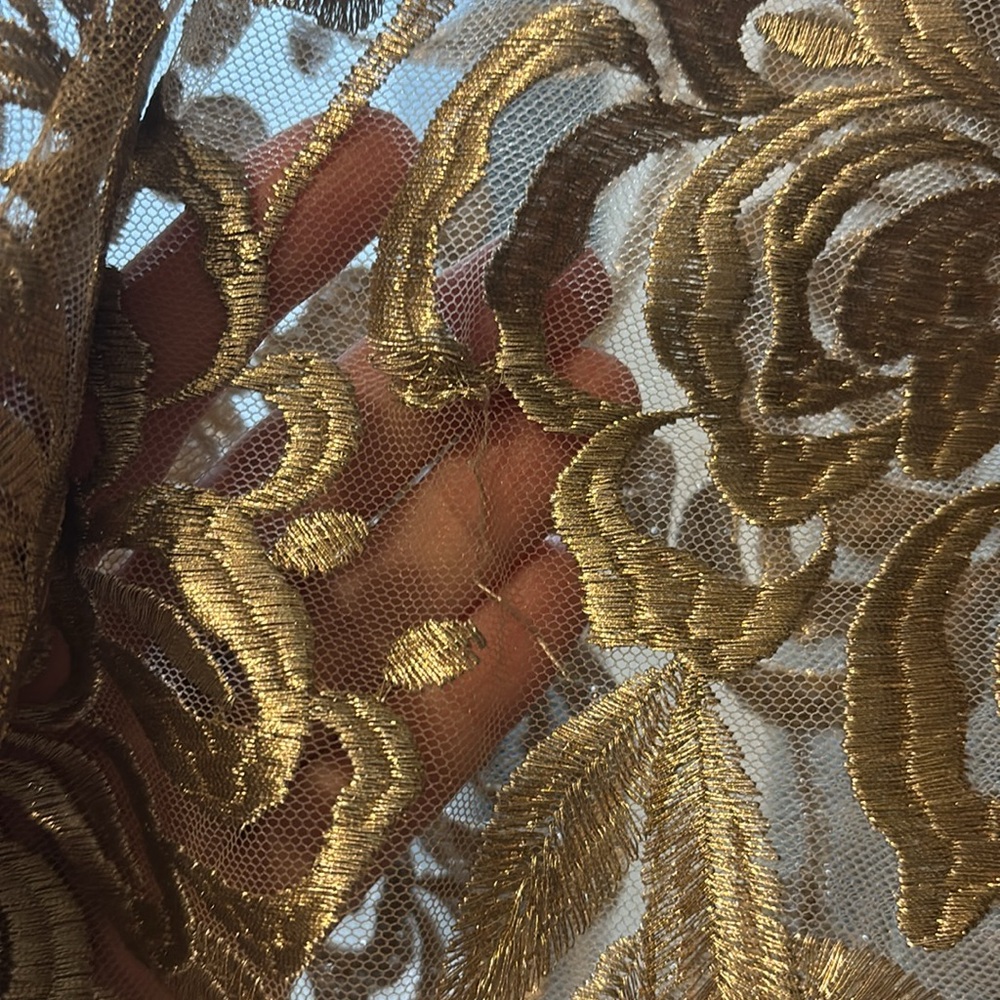 David Meister Gold Floral Maxi Dress - Picture 8 of 13